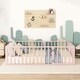 preview thumbnail 3 of 18, Queen Size Metal Floor Bed Frame with Fenced Enclosure and Door ,Versatile Open-Row Design for Multiple Uses