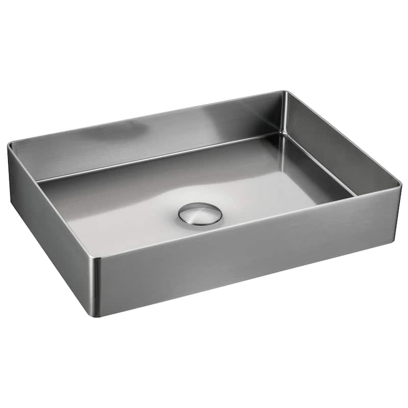 Karran Cinox Stainless Steel Rectangular Vessel Sink - Stainless Steel