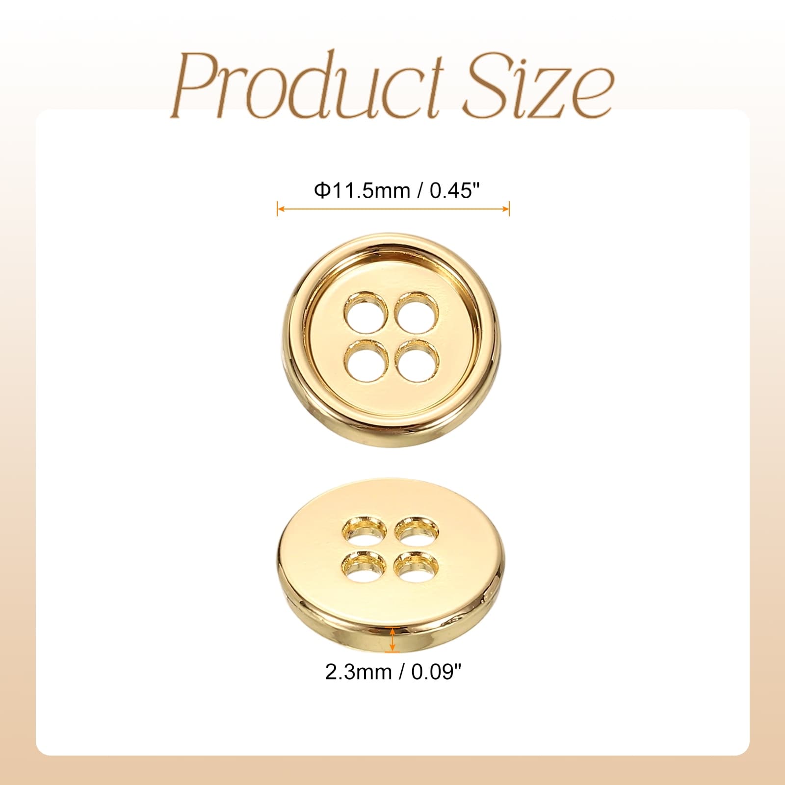 Metal Button 4 Holes Alloy Round Button Craft Sewing Accessories for Clothing DIY Crafts Decoration