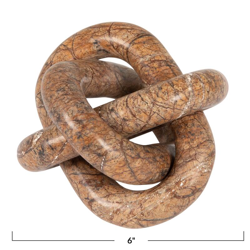 Decorative Interlocking Marble Chain with 3 Links - 6.0"L x 6.0"W x 6.0"H