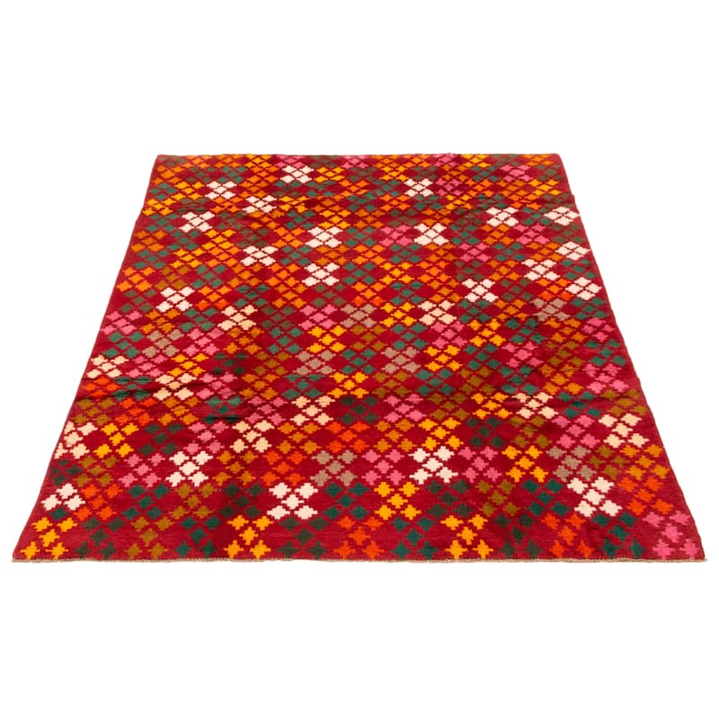 ECARPETGALLERY Hand-knotted Akhjah Red Wool Rug - 6'0 x 8'1