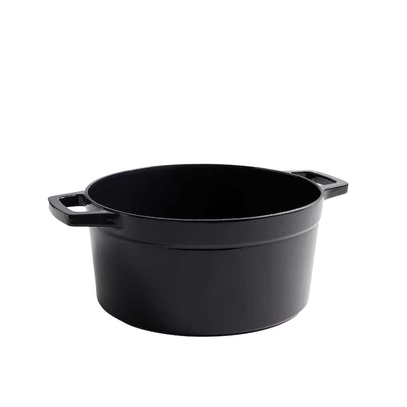 Martha by Martha Stewart 7 QT Enameled Cast Iron Dutch Oven w/Lid - Obsidian