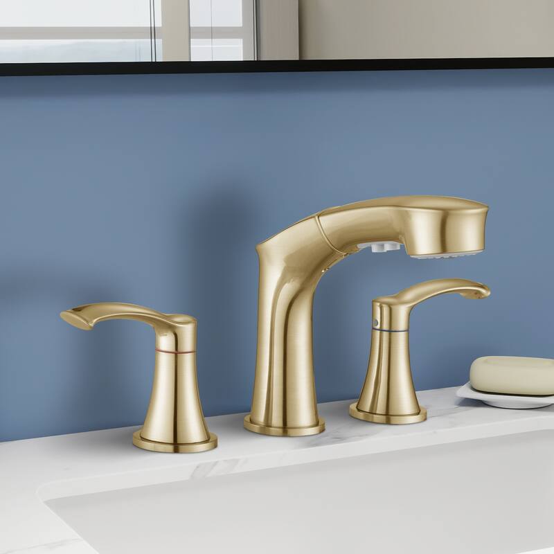 Topcraft Pull Down Two Handle Bathroom Sink Faucet