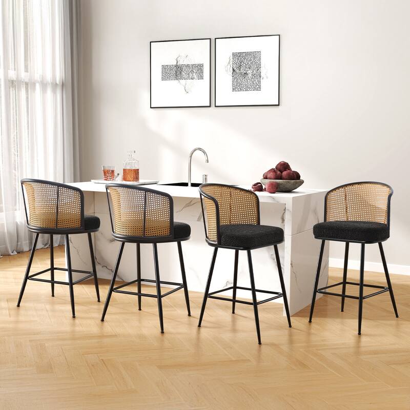 26"/29" Rattan Upholstered Bar Stool /Counter Stools Set of 2/3/4