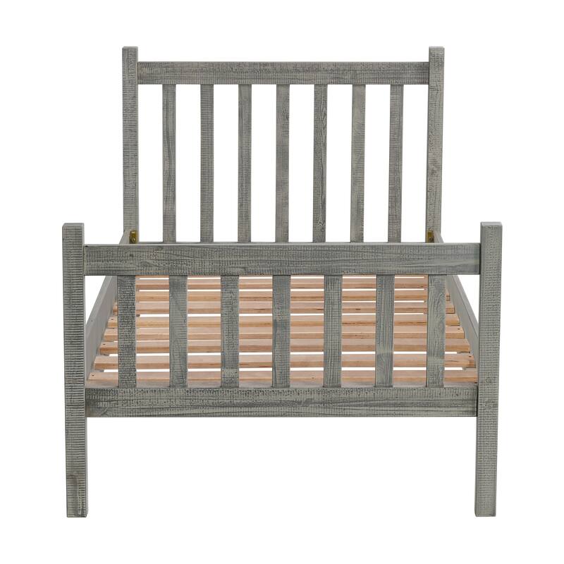 Windsor 3-Piece Wood Bedroom Set with Slat Twin Bed and 2 Nightstands