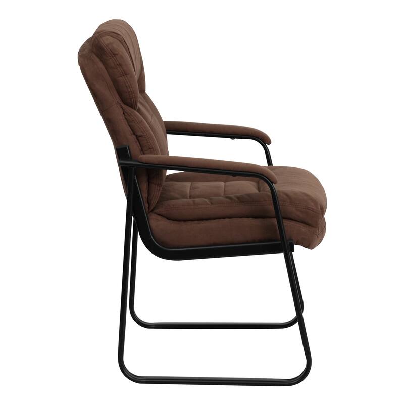 Executive Side Reception Chair with Lumbar Support and Sled Base