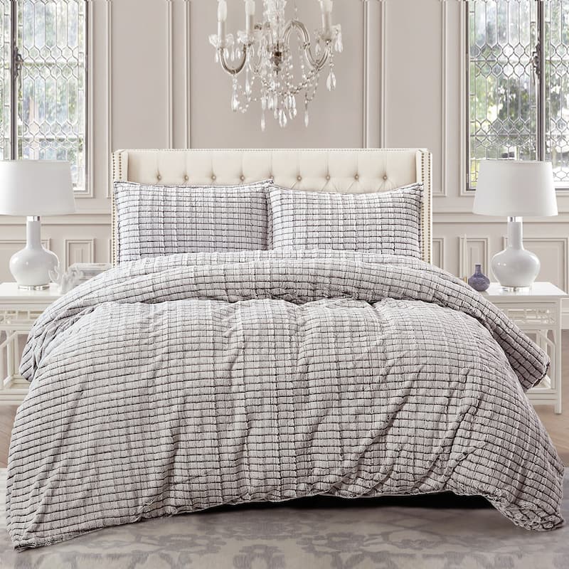 FauxFur Duvet Cover Set - Paris - Queen
