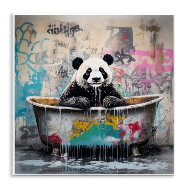 Stupell Graffiti Bathing Panda Wall Plaque Art Design By Lazar Studio ...
