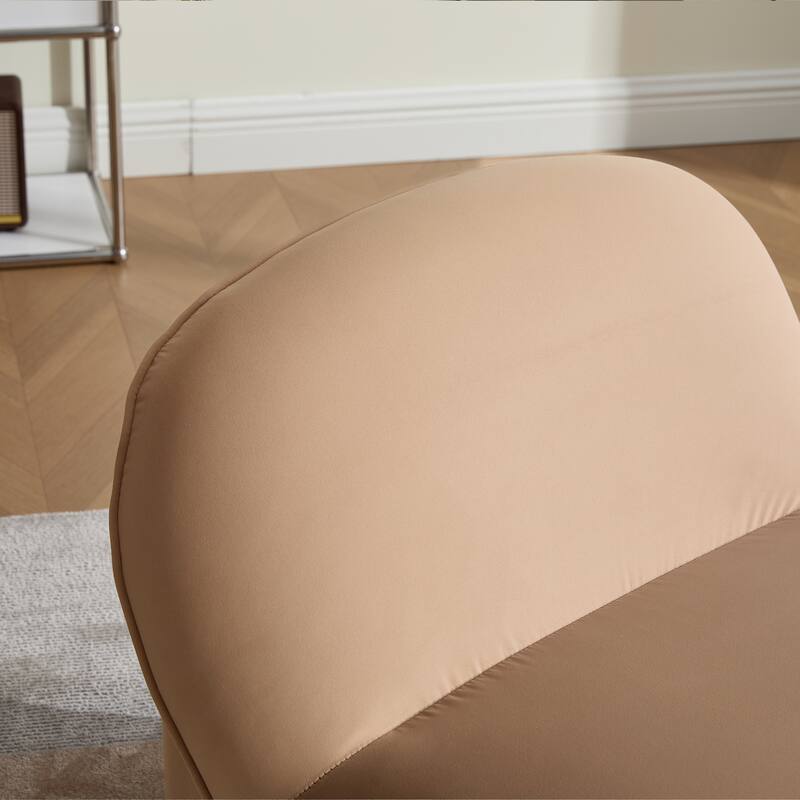 Swivel Accent Chair with 360 Degree Metal Base, Velvet Upholstered Pumpkin Chair for Living Room Bedroom