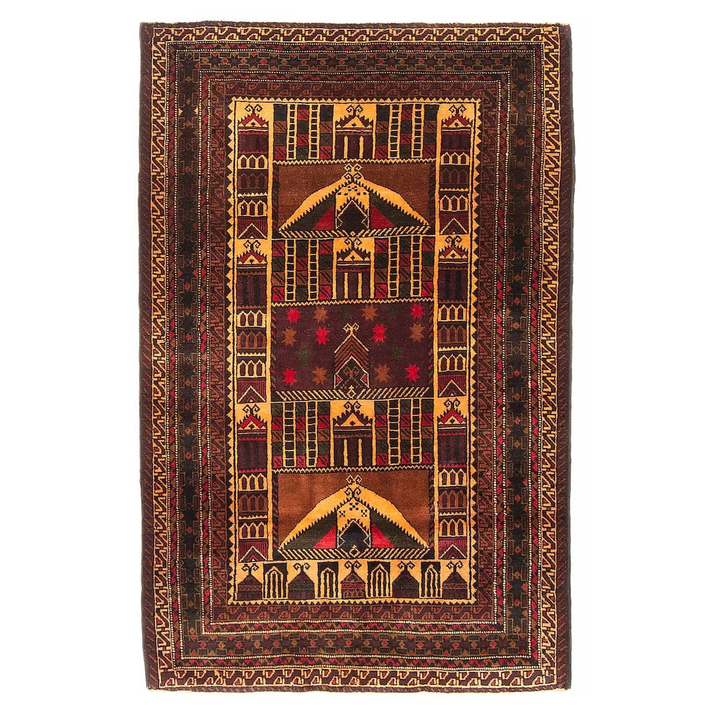 Teimani Orange Rug 2'11" x 4'8" - 2'11 x 4'8