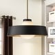 preview thumbnail 2 of 20, 1-Light Modern Dome Frosted Glass Globe Pendant Light For Kitchen Island Black and Gold