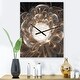 preview thumbnail 13 of 13, Designart 'Fractal Flower with Golden Rays' Oversized Floral Wall CLock 18 in. wide x 23 in. high