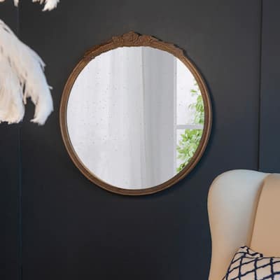 Mid-Century Style Living Room Round Mirror