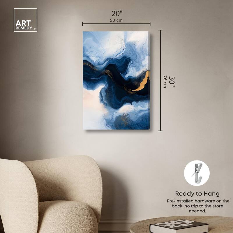 Blue Deep II Canvas by Art Remedy, Gallery Wrapped