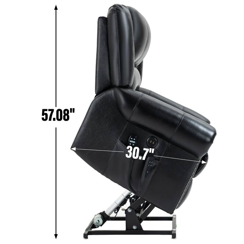 Roomfitters Dual Motor Power Lift Recliner, Infinite Position Massage Chair with 180-Degree Recline and USB