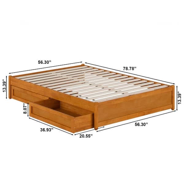 dimension image slide 15 of 20, Barcelona Panel Platform Bed with Storage Drawers