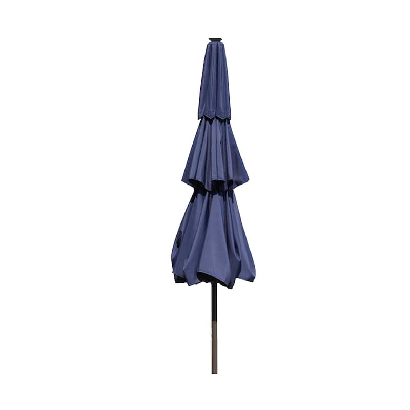 Clihome 10FT LED 3-Tier Patio Market Umbrella with Crank