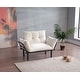 preview thumbnail 16 of 22, Sonix Flared Arms Modern Comfortable Loveseat With Removable Cushions Cream