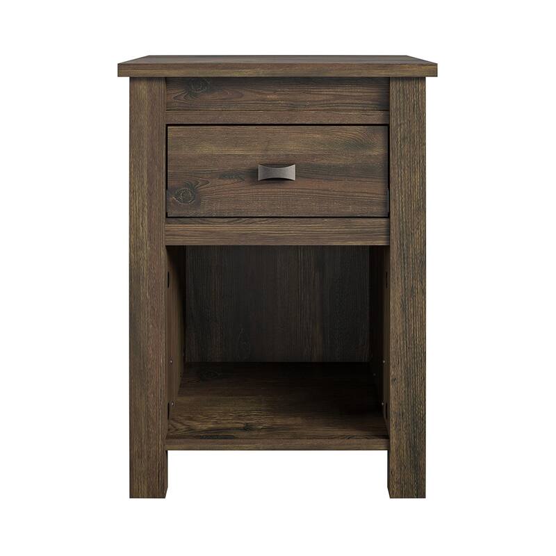 Rustic Nightstand with Retro Design and Ample Storage for Country Themed Bedroom