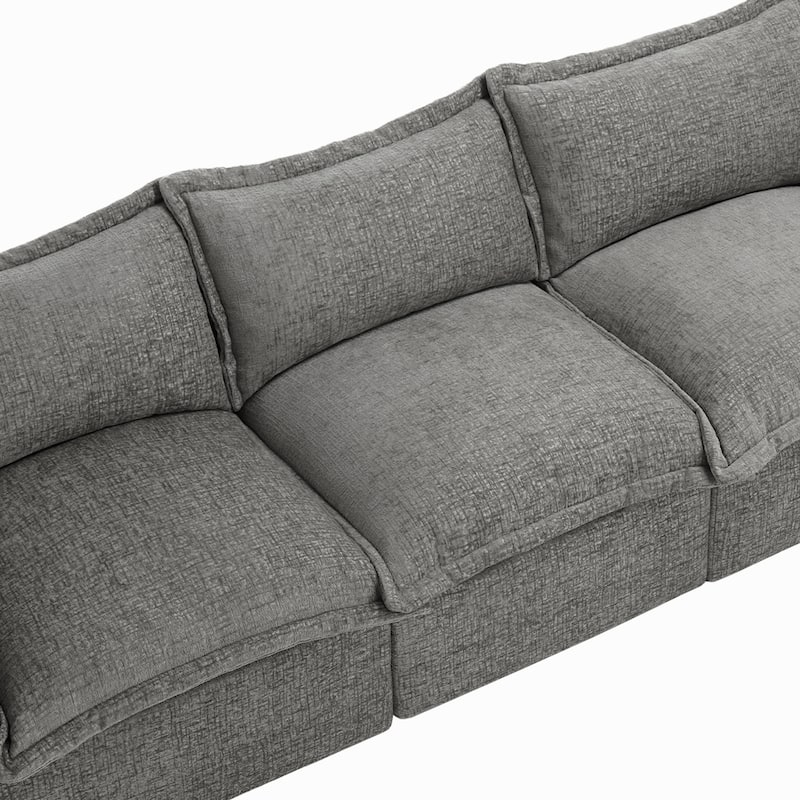 No Assembly Chenille Modular Sectional Sofa Comfy Cloud Couch