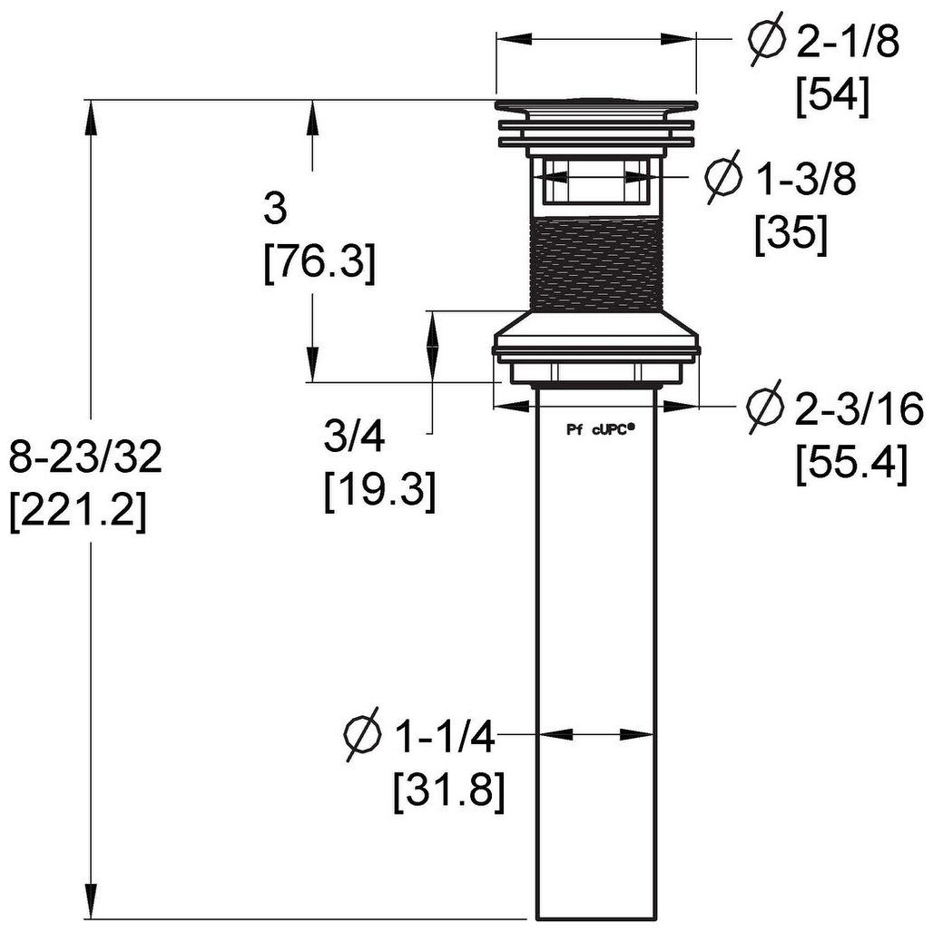 Pfister Genuine Replacement Part Push and Seal All Metal Drain