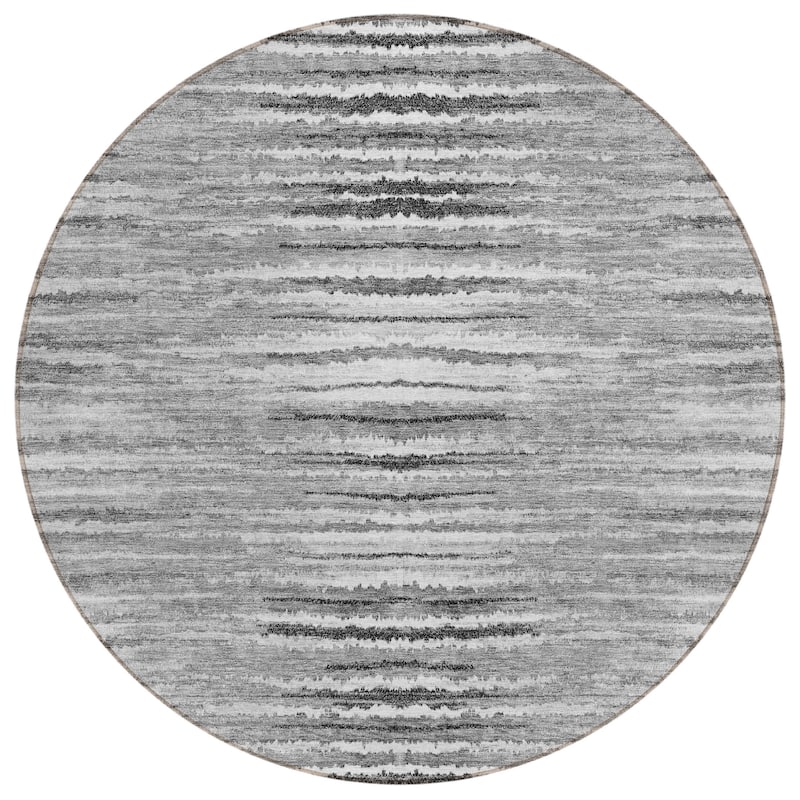 Machine Washable Indoor/ Outdoor Chantille Jagged Stripes Rug