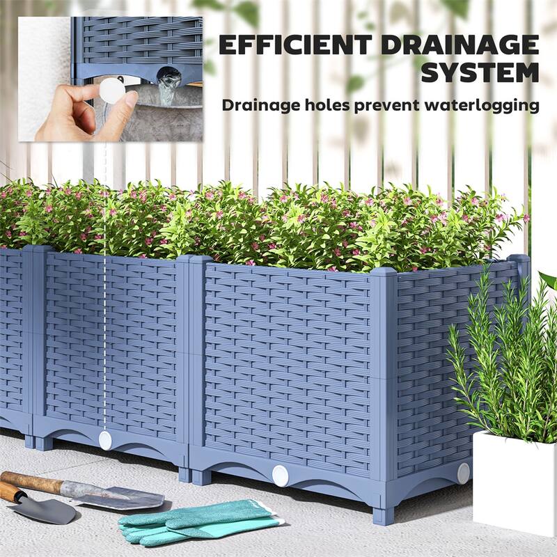 Plastic Garden Bed with Drainage Holes for Indoor and Outdoor Use