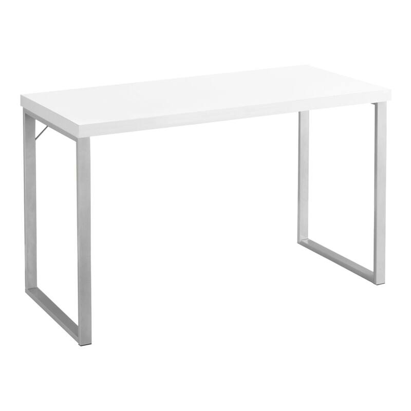 Modern 48" Computer Desk - Brown & Grey Office Desk with Metal Frame - Home Office Writing Table