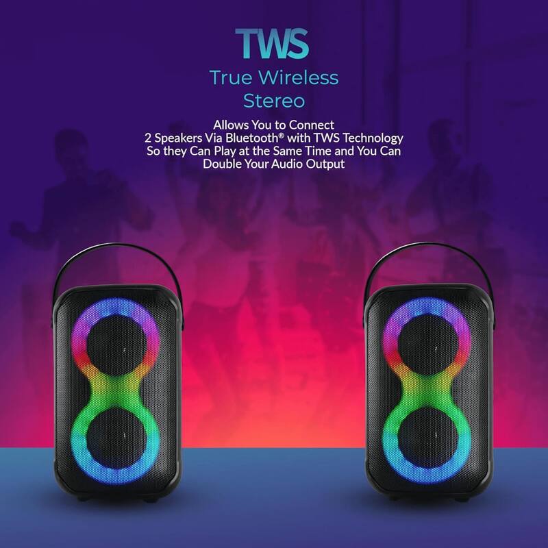 IQ Sound Karaoke Kraze 2x 4-Inch Portable Bluetooth Speaker