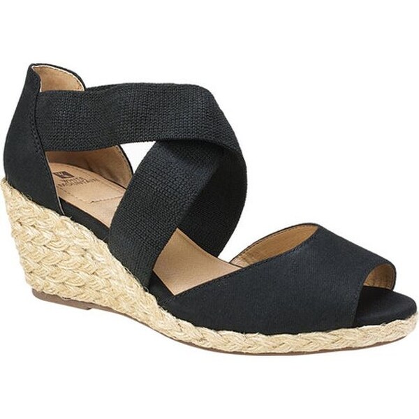 white mountain black wedge sandals