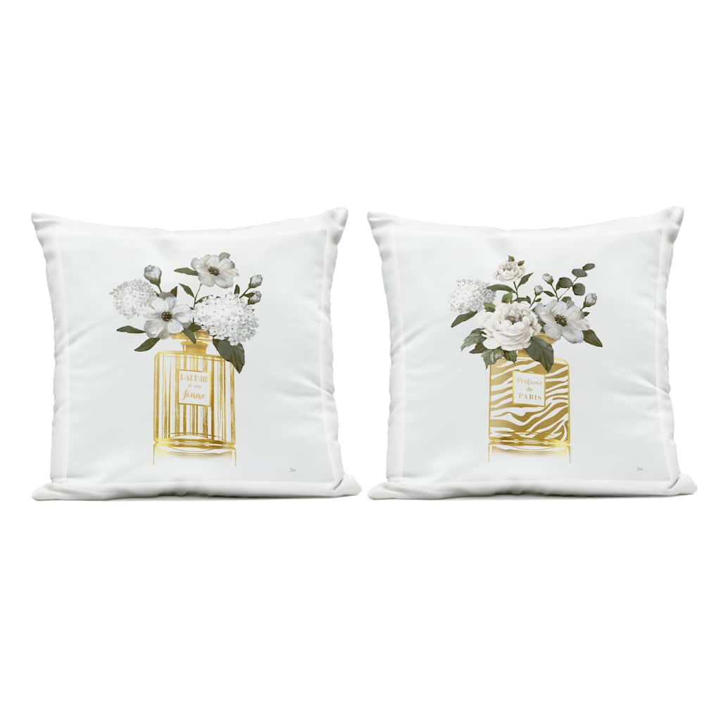 Stupell Glam Detailed Perfume Bouquets Printed Outdoor Throw Pillow Design by Nan (Set of 2)