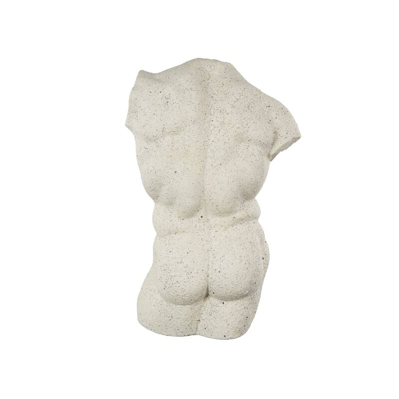 Polystone People Textured Sculpture with Black Speckles - White - Roche River Decor