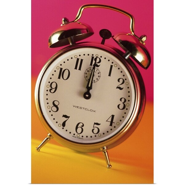 "Alarm clock about to strike midnight" Poster Print