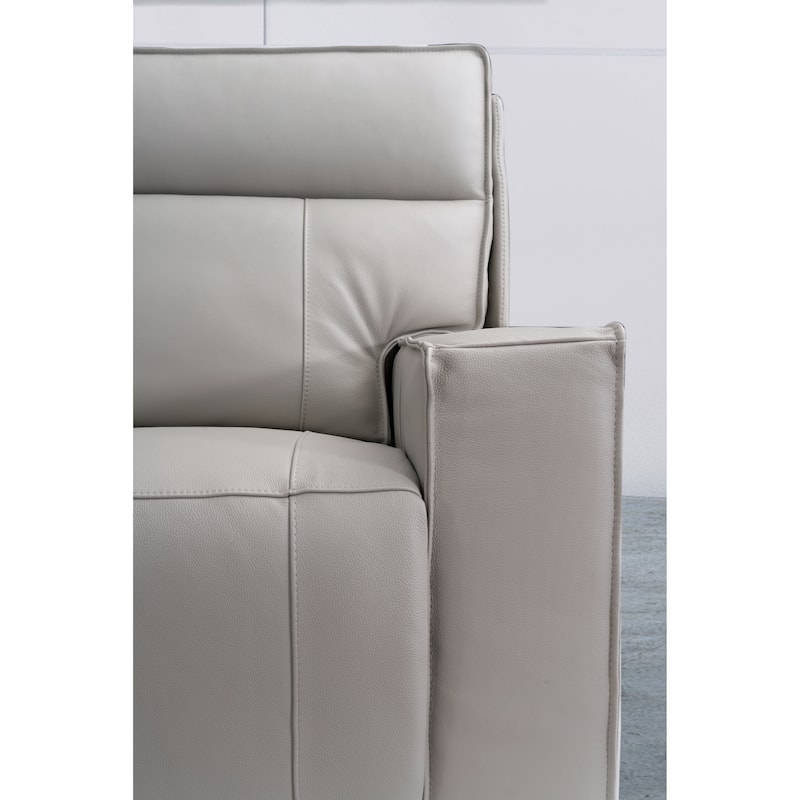 Abbyson Layton Top Grain Leather Dual Power Reclining Loveseat