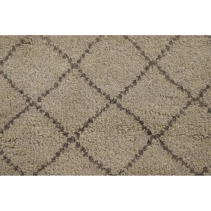 All-Over Trellis Moroccan Oriental Runner Rug Handmade Wool Carpet - 2'6" x 7'11"