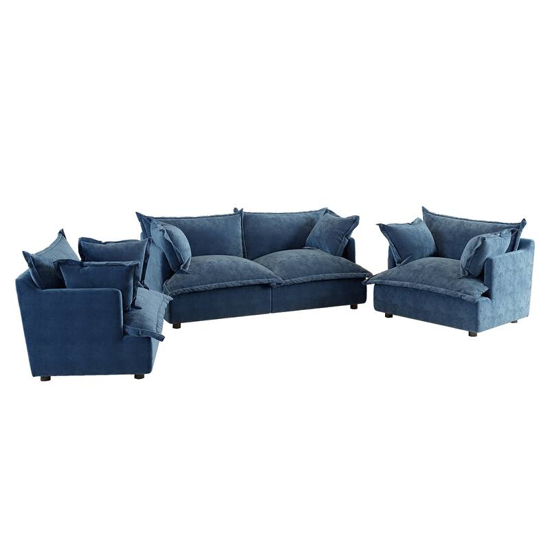 Comfy Cloud Oversized Chenille Modular Sectional Sofa Armchair Set