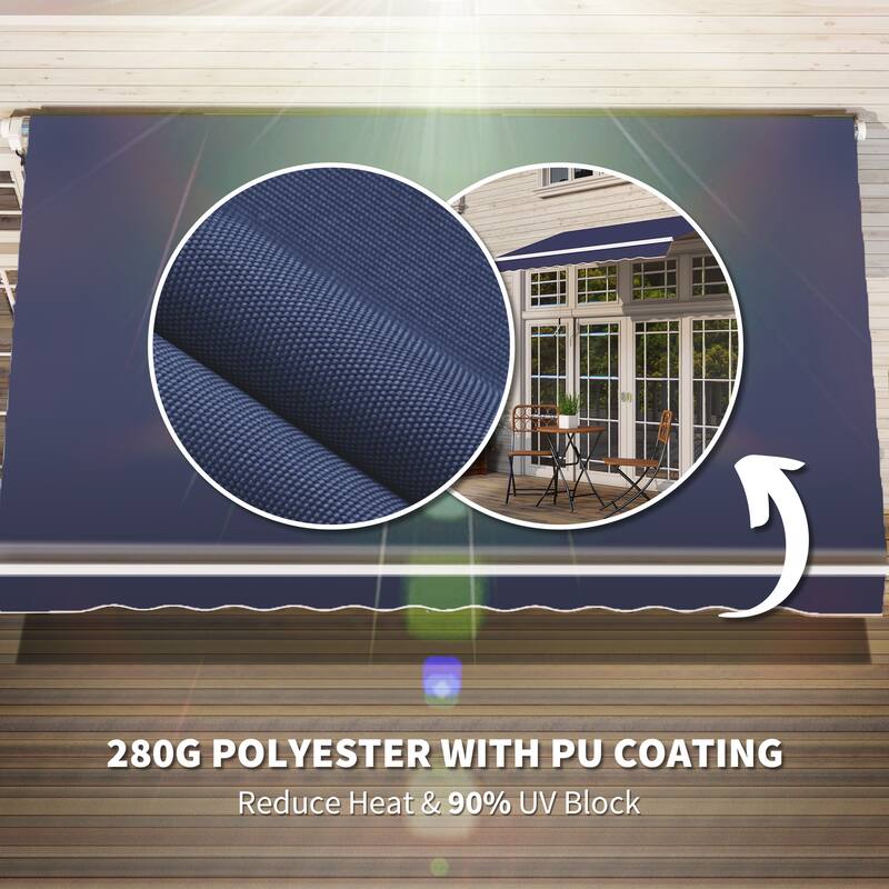 Outsunny 10x8-foot Manual Retractable Sunshade Shelter Awning