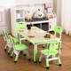 preview thumbnail 1 of 6, Kids Table and 6 Chair Set for Ages 2-10 Green