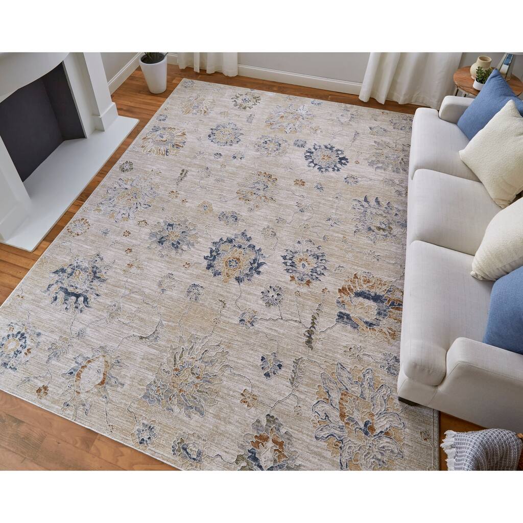 Grand Bazaar Hyannis Machine Made Floral & Botanical Transitional Area Rug