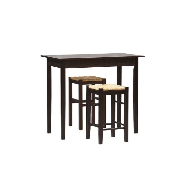3 Piece Espresso Dining Set with Table and 2 Backless Stools. Opens flyout.