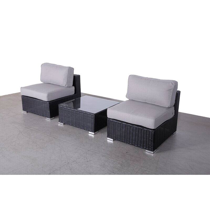 Wicker/Rattan 2 Person Seating Group with Cushions Bed Bath