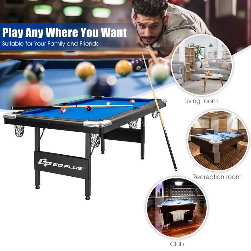 Goplus 6 FT Billiard Table 76 Inch Foldable Pool Table Perfect for - See Details