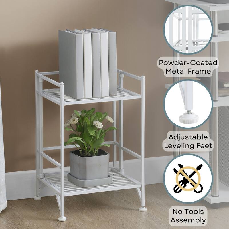 Convenience Concepts Xtra Storage 2 Tier Folding Metal Shelf
