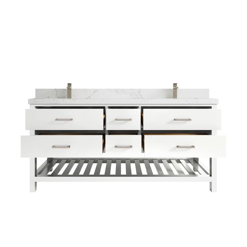 Willow Collections 72 in. W x 22 in. D Parker Double Sink Bathroom Vanity with Countertop