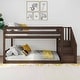 preview thumbnail 5 of 42, Max and Lily Twin over Twin Low Bunk Bed with Staircase