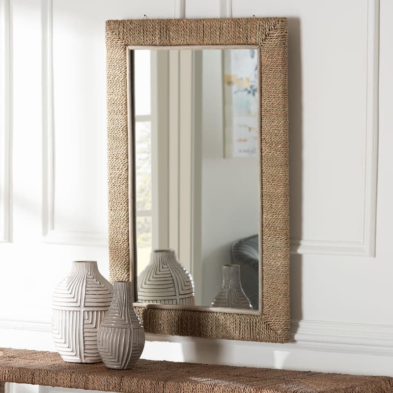 Geralyn Japandi Natural Seagrass Wall Mirror