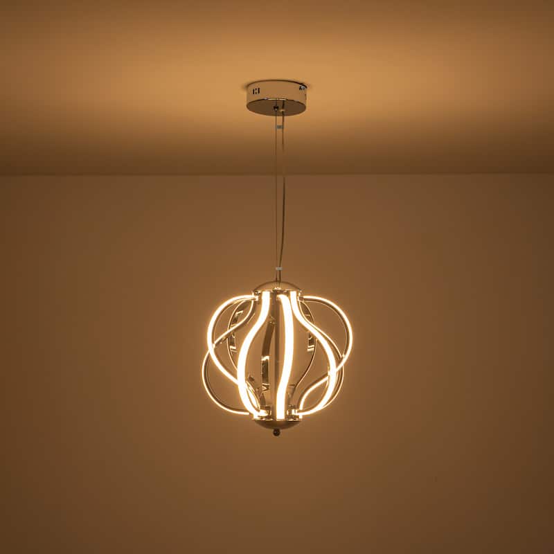 C Cattleya 10-Light Chrome Finish 3000K LED Chandelier Pendant Light