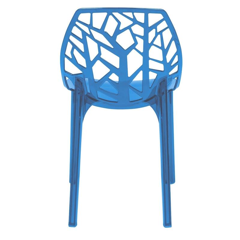 Stackable Dining Chair in Polypropylene (Set of 4) Modern Cut-out Design Backrest Accent Side Chair