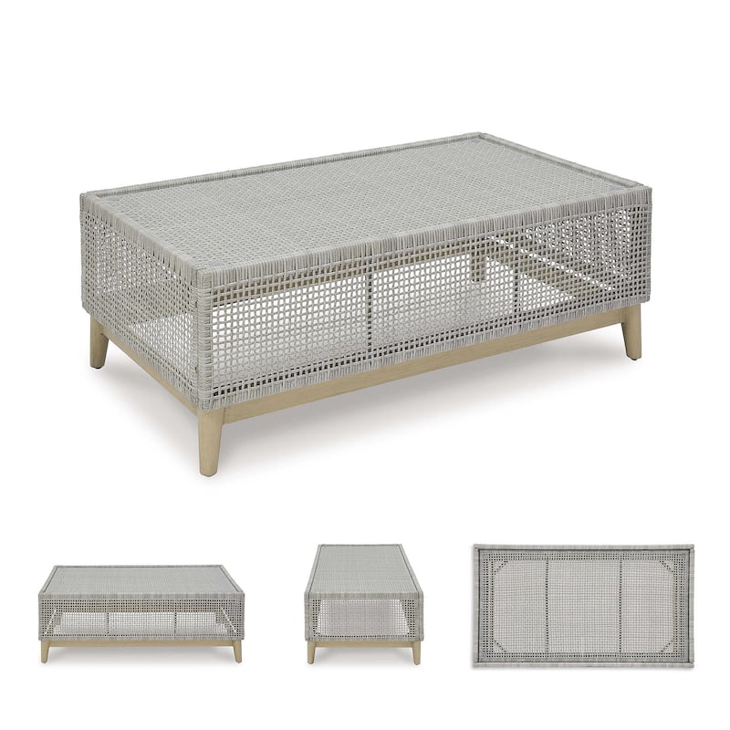 Signature Design by Ashley Seton Creek Gray Outdoor Coffee Table - 49.88" W x 28" D x 18" H