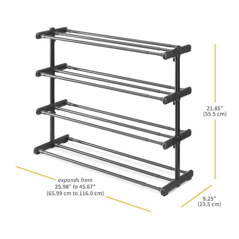 Whitmor 4 Tier Expandable Shoe Rack - Black